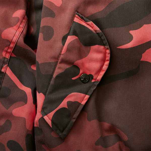 DAMAGED BOMBER JACKET RED CAMO