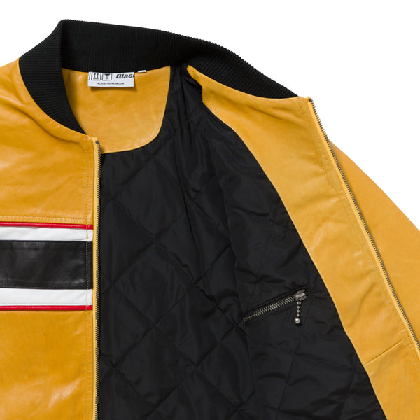 Racing Leather Jacket, Yellow