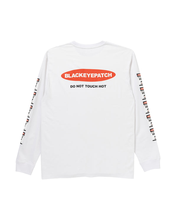 DANGER HOT LABEL L/S TEE WHITE