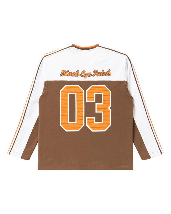 PLAYER RIBBED SWEATSHIRT WHITE/BROWN