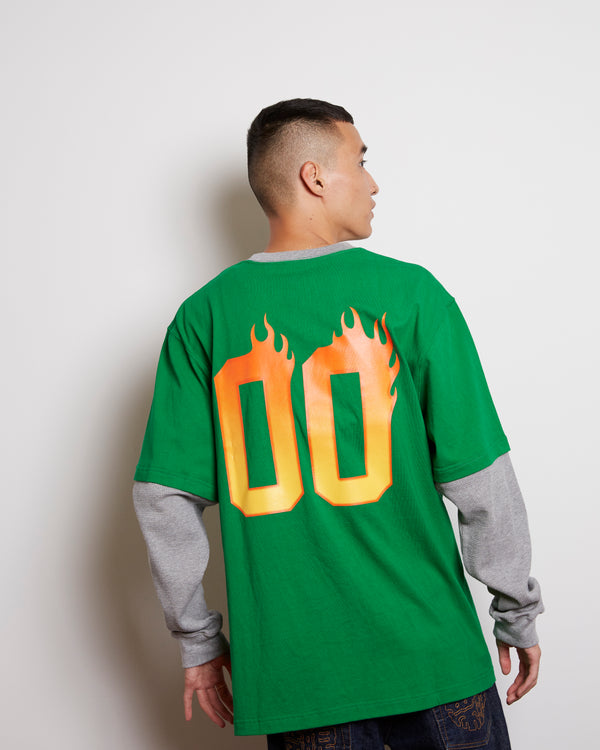 FLAMES LAYERED L/S TEE GREEN