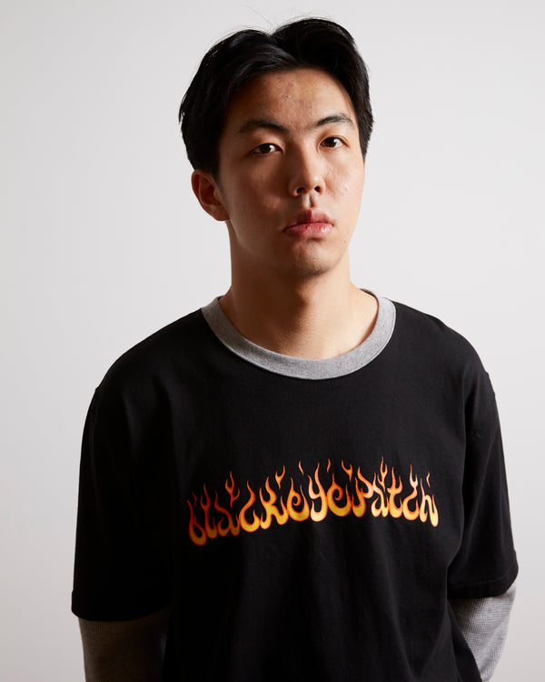 FLAMES LAYERED L/S TEE BLACK
