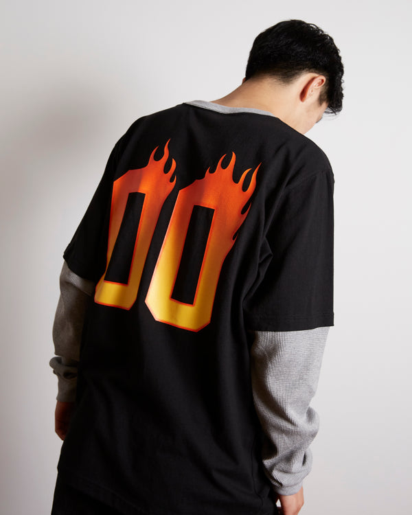 FLAMES LAYERED L/S TEE BLACK